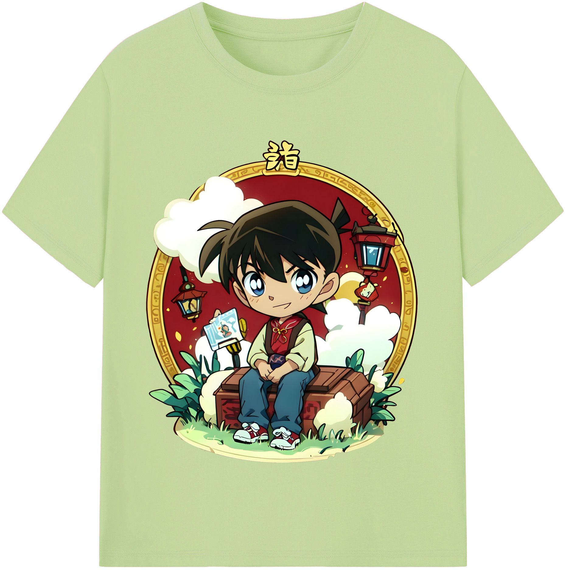 （画像用） 名探偵コナン 江戸川 コナン Detective Conan Conan Edogawa 綿100％半袖Tシャツ（フロントプリント）